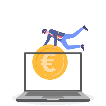 Hacker stealing online money  Illustration
