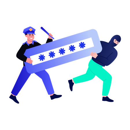 Hacker stealing password  Illustration