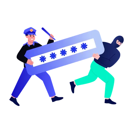 Hacker stealing password  Illustration