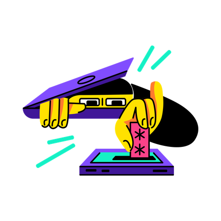 Hacker stealing personal passwords  Illustration
