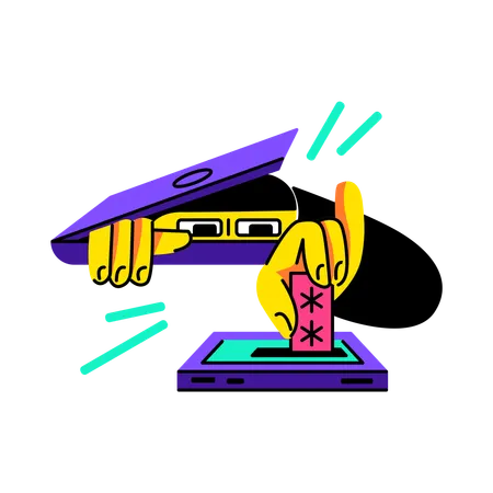 Hacker stealing personal passwords  Illustration