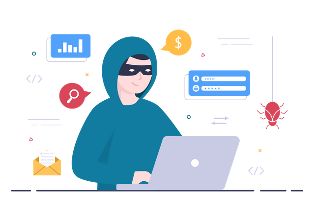 Hacker Stealing user data  Illustration