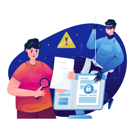 Hacker stealing user data  Illustration