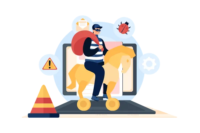 Hacker stealing user data  Illustration