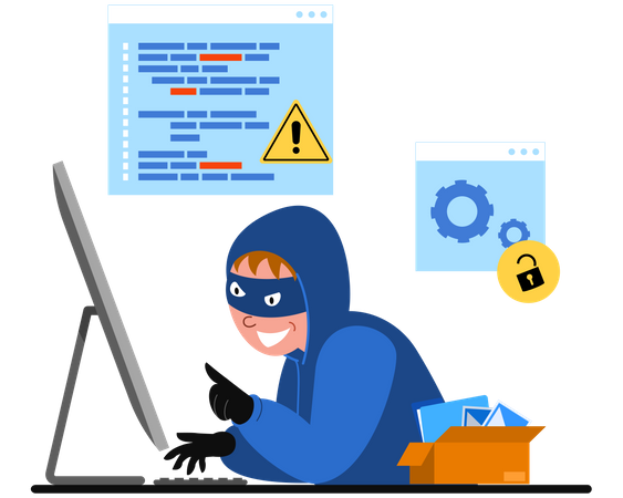Hacker stealing user data  일러스트레이션
