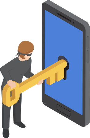 Hacker stealing user information  Illustration