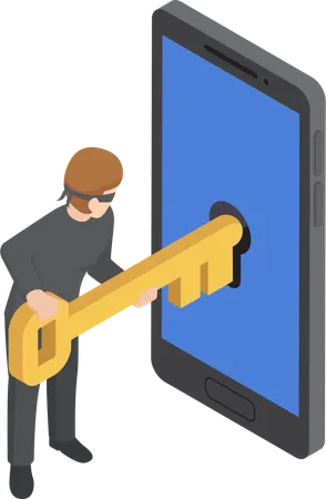 Hacker stealing user information  Illustration