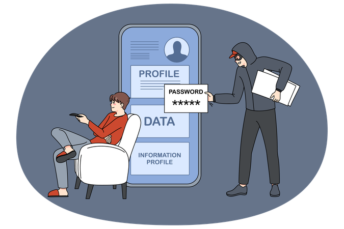 Hacker steel confidential information from personal account  Illustration