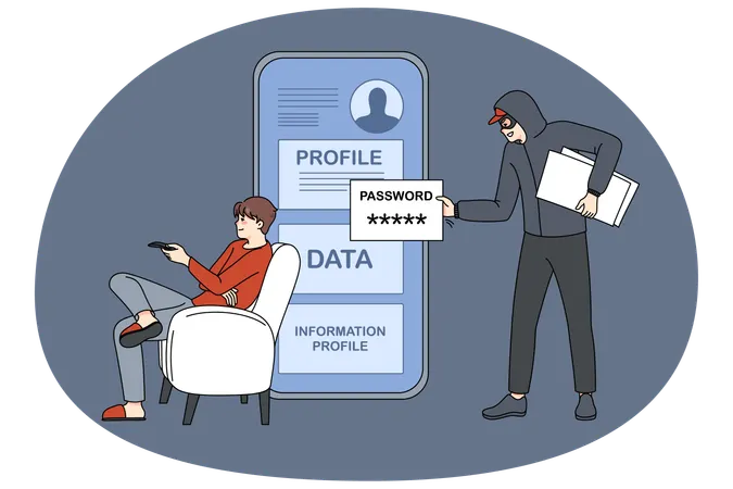 Hacker steel confidential information from personal account  Illustration