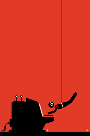 Hacker thief hacking into security system by hanging from room ceiling using rope avoiding laser detection sensor on the ground to steal important data from computer Illustration