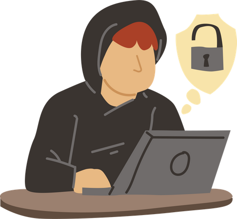 Hacker trying to hack password Illustration