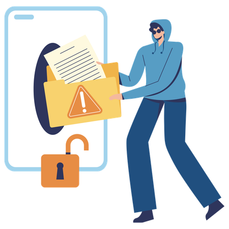 Hacker versuchen, persönliche Benutzerdaten zu leaken  Illustration