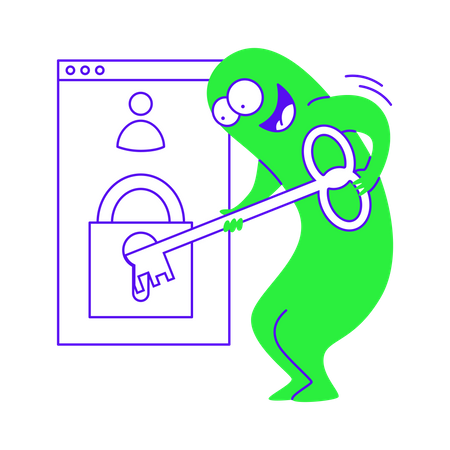 Hacking into account  일러스트레이션