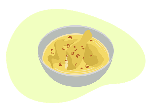 In Kokosmilch geschmortes Hähnchen  Illustration