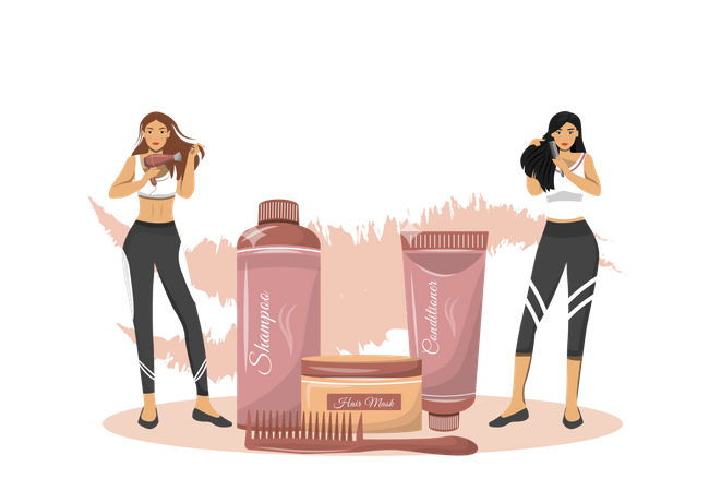 Hair care procedures and products Illustration
