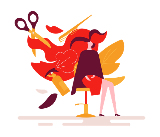 Hair Cutting and Styling  Illustration
