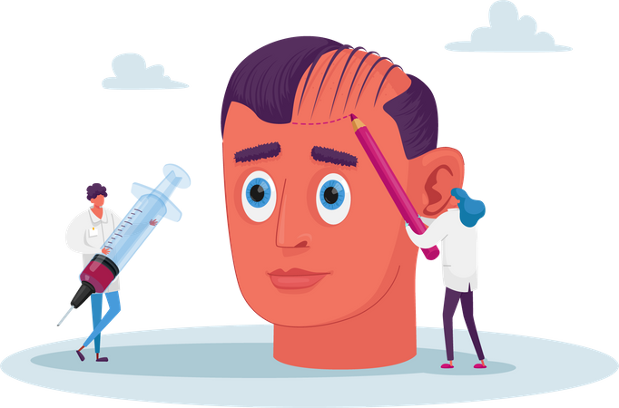 Hair Loss and Receding Health Problem  Illustration