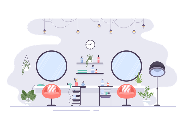 Hair salon interior  Illustration