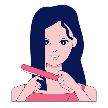 Hair Straightening  Illustration