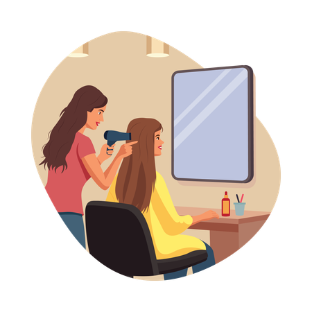 Hair stylish making hairstyle in salon  Illustration