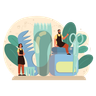 illustrations of hair treatment