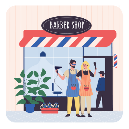 Haircut Salon Illustration