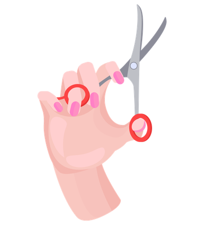 Hairdressing scissors with sharp blades  イラスト