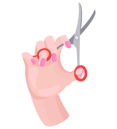 Hairdressing scissors with sharp blades  Illustration