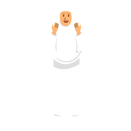 Haji Female doing praying  Illustration