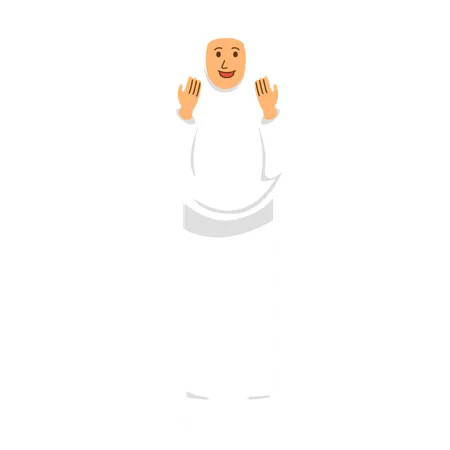 Haji Female doing praying  Illustration