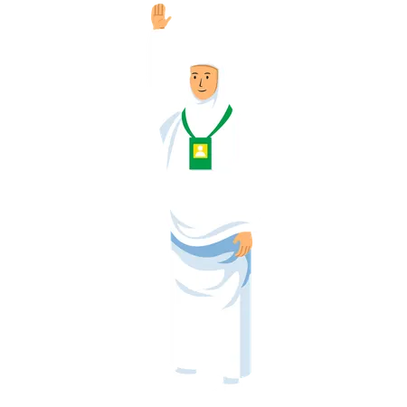 Character Of Hajj Pilgrimage Suitable For Infographic Illustration