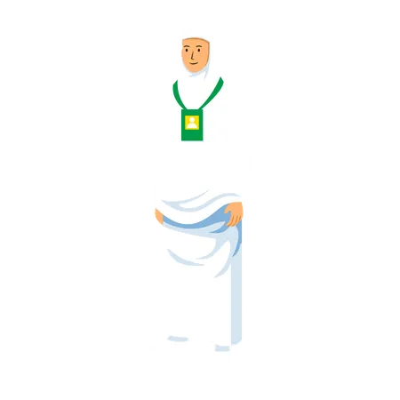 Character Of Hajj Pilgrimage Suitable For Infographic Illustration