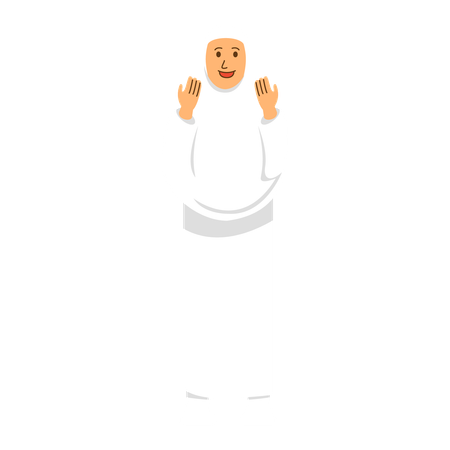 Haji femme faisant la prière  Illustration