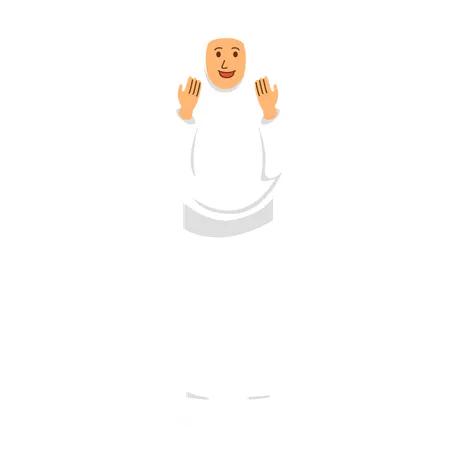 Haji femme faisant la prière  Illustration