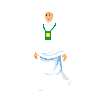 Haji femme marchant  Illustration