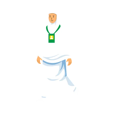 Haji femme marchant  Illustration