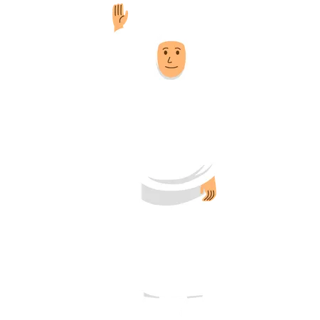 Hajj Female say hey  Illustration