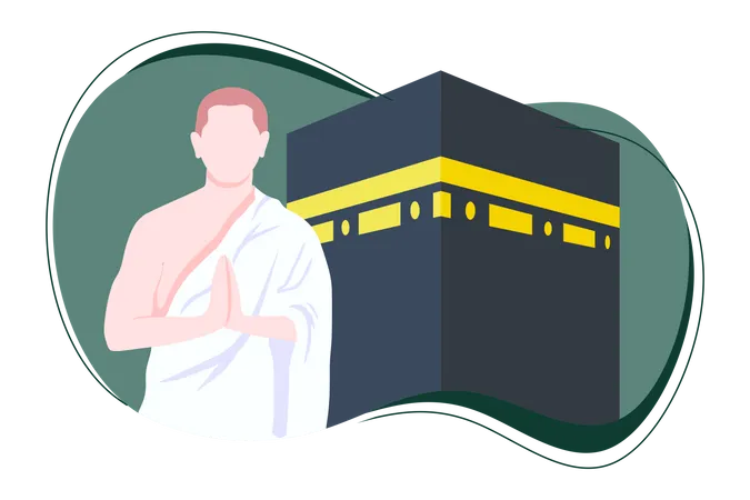 Hajj Mabrour With Kabbah Illustration