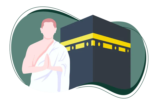 Hajj Mabrour With Kabbah  Illustration