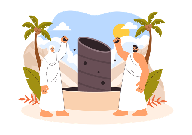 ハッジまたはウムラ・マブルール  イラスト
