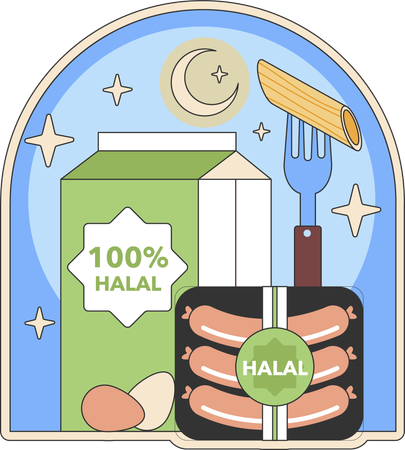 Halal shop  イラスト