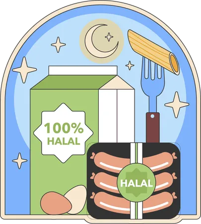 Halal shop  イラスト