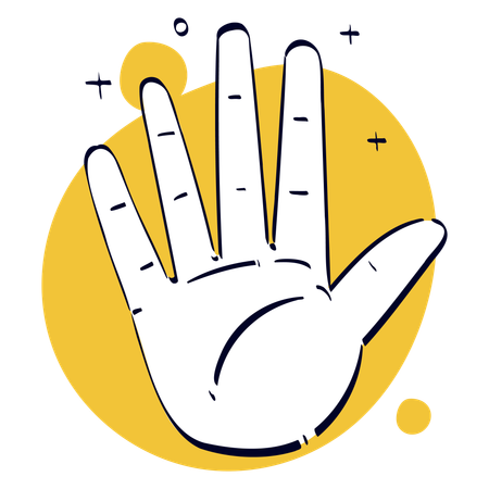 Hallo Hand Gesture  イラスト