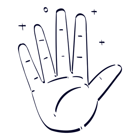 Hallo Hand Gesture  イラスト