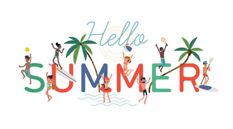 Hallo Sommer Konzept  Illustration