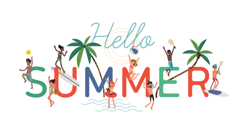 Hallo Sommer Konzept  Illustration