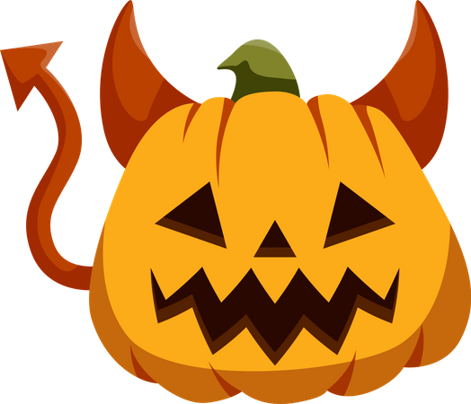 Demonio de calabaza de halloween  Ilustración