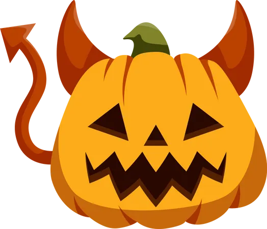 Demonio de calabaza de halloween  Ilustración