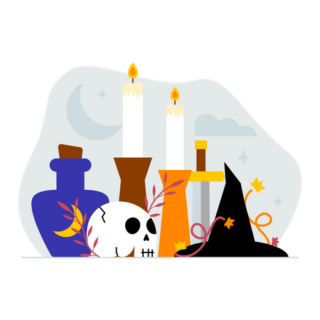 Halloween candles  Illustration