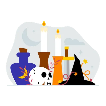 Halloween candles  Illustration